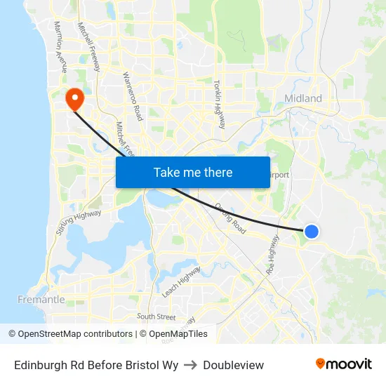 Edinburgh Rd Before Bristol Wy to Doubleview map