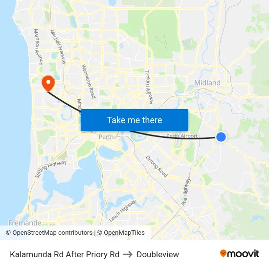 Kalamunda Rd After Priory Rd to Doubleview map