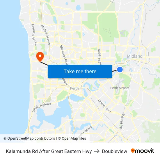 Kalamunda Rd After Great Eastern Hwy to Doubleview map