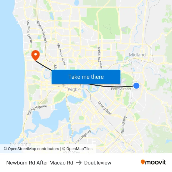 Newburn Rd After Macao Rd to Doubleview map