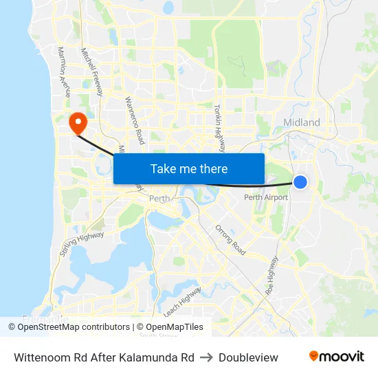 Wittenoom Rd After Kalamunda Rd to Doubleview map
