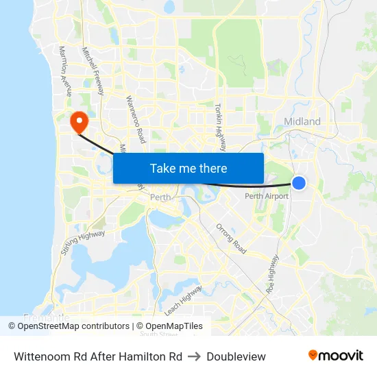 Wittenoom Rd After Hamilton Rd to Doubleview map
