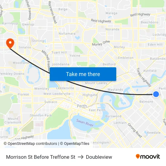 Morrison St Before Treffone St to Doubleview map