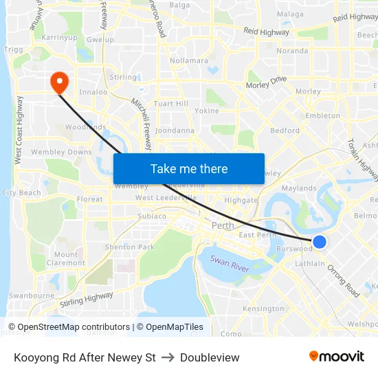 Kooyong Rd After Newey St to Doubleview map