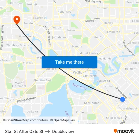 Star St After Oats St to Doubleview map