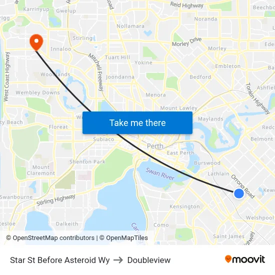 Star St Before Asteroid Wy to Doubleview map