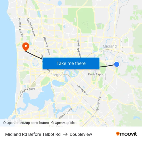 Midland Rd Before Talbot Rd to Doubleview map