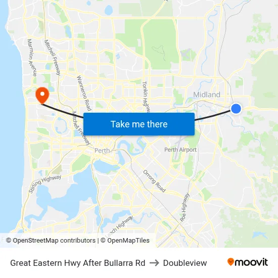 Great Eastern Hwy After Bullarra Rd to Doubleview map