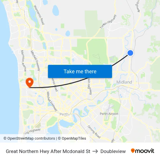 Great Northern Hwy After Mcdonald St to Doubleview map