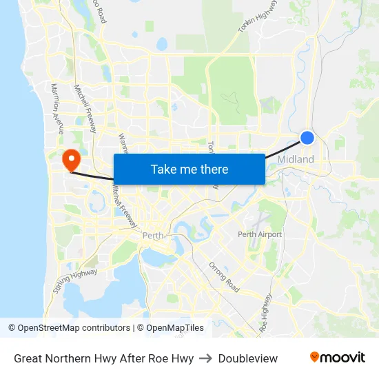 Great Northern Hwy After Roe Hwy to Doubleview map