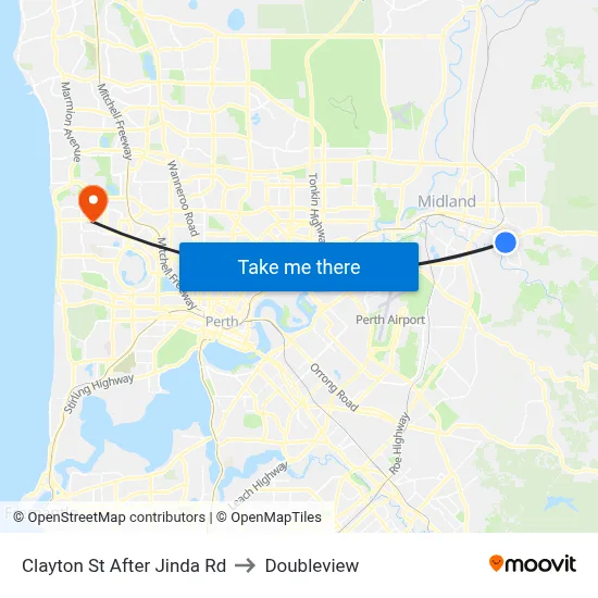 Clayton St After Jinda Rd to Doubleview map