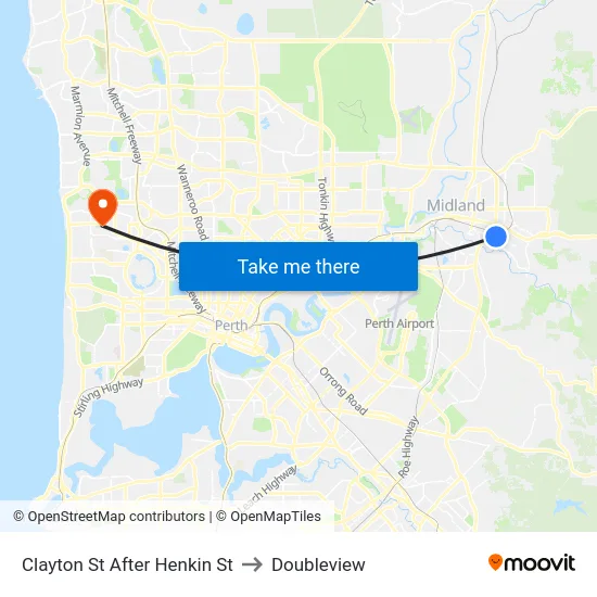 Clayton St After Henkin St to Doubleview map