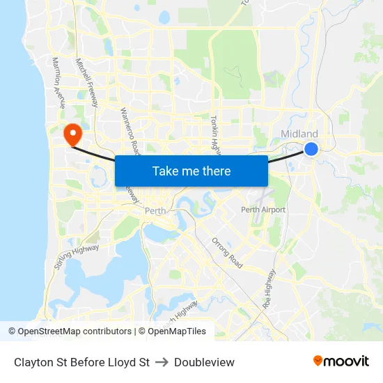 Clayton St Before Lloyd St to Doubleview map