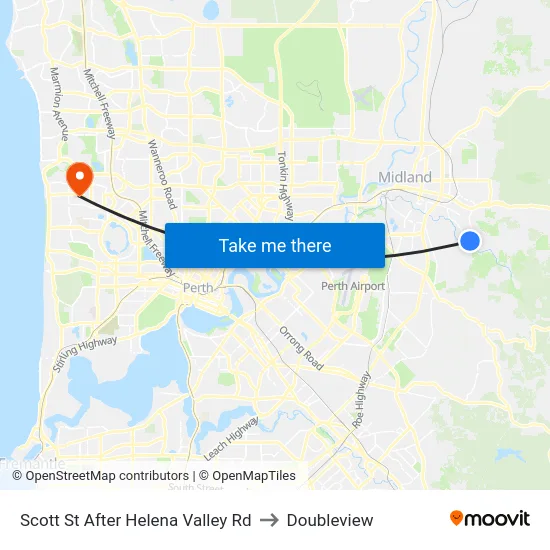 Scott St After Helena Valley Rd to Doubleview map