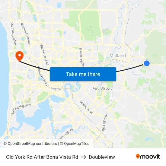 Old York Rd After Bona Vista Rd to Doubleview map