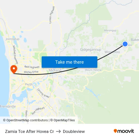 Zamia Tce After Hovea Cr to Doubleview map