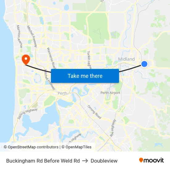 Buckingham Rd Before Weld Rd to Doubleview map