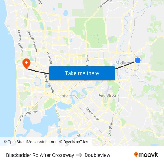 Blackadder Rd After Crossway to Doubleview map
