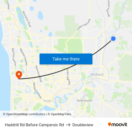 Haddrill Rd Before Campersic Rd to Doubleview map