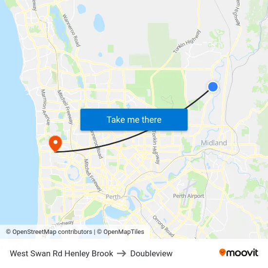 West Swan Rd Henley Brook to Doubleview map