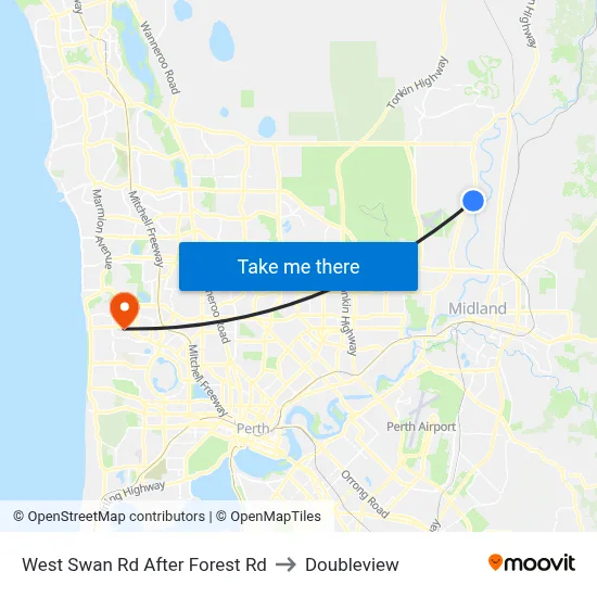West Swan Rd After Forest Rd to Doubleview map