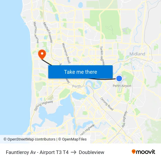 Fauntleroy Av  - Airport T3 T4 to Doubleview map