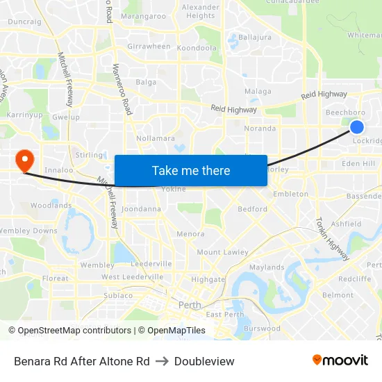 Benara Rd After Altone Rd to Doubleview map