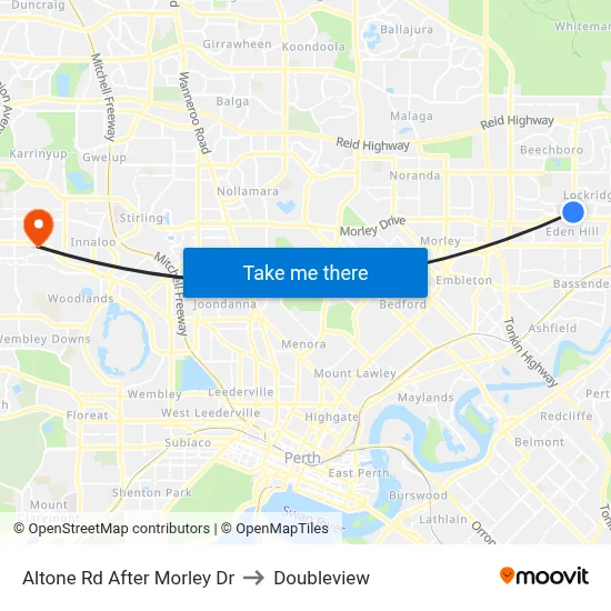 Altone Rd After Morley Dr to Doubleview map