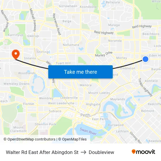 Walter Rd East After Abingdon St to Doubleview map