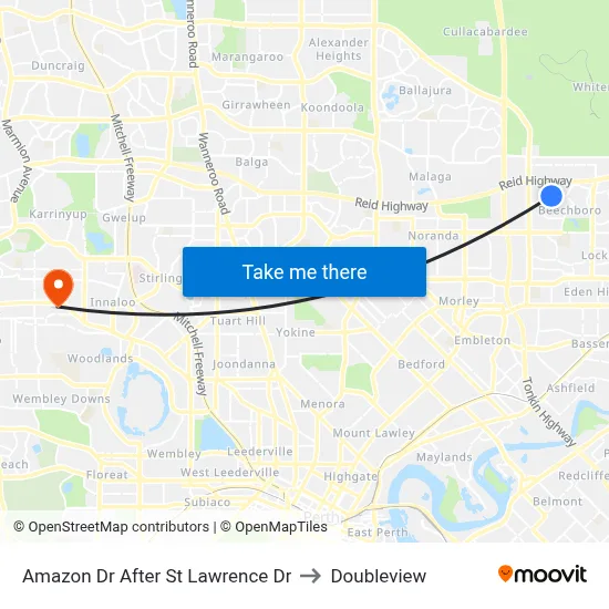 Amazon Dr After St Lawrence Dr to Doubleview map