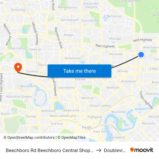 Beechboro Rd Beechboro Central Shop Ctr to Doubleview map