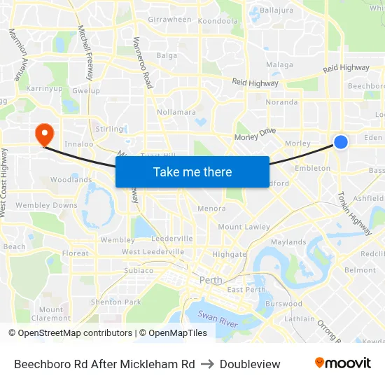 Beechboro Rd After Mickleham Rd to Doubleview map