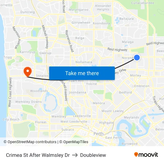 Crimea St After Walmsley Dr to Doubleview map