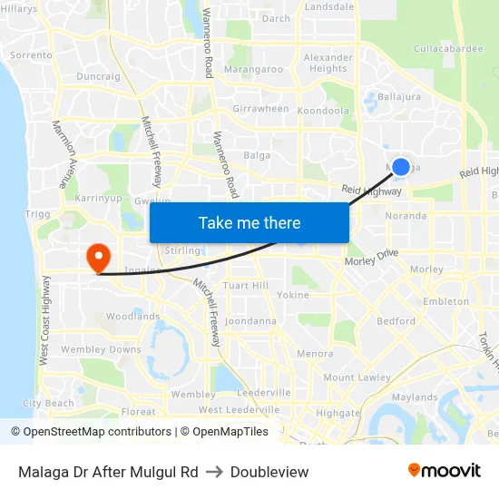 Malaga Dr After Mulgul Rd to Doubleview map