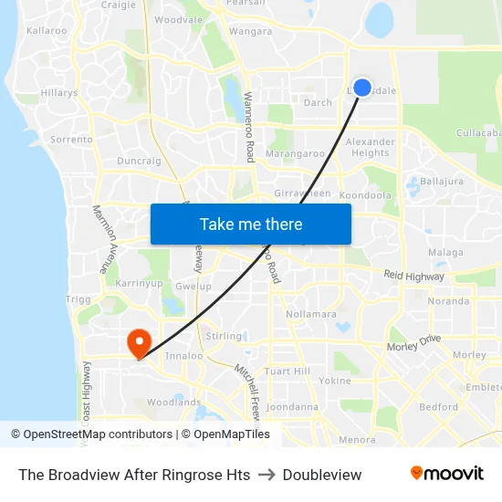 The Broadview   After Ringrose Hts to Doubleview map