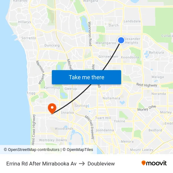 Errina Rd After Mirrabooka Av to Doubleview map