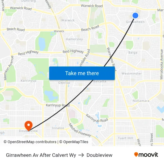 Girrawheen Av After Calvert Wy to Doubleview map