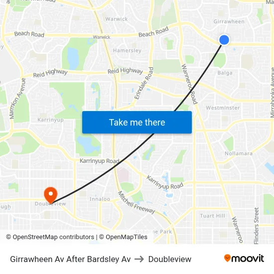Girrawheen Av After Bardsley Av to Doubleview map