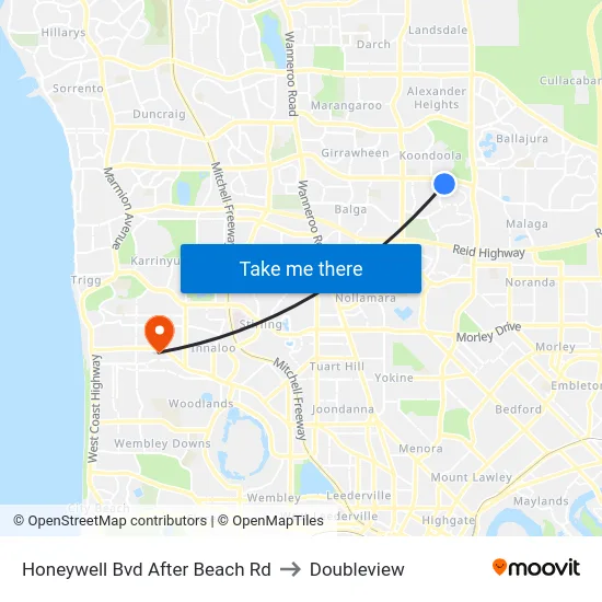 Honeywell Bvd After Beach Rd to Doubleview map