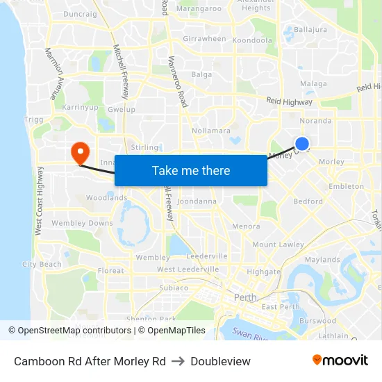 Camboon Rd After Morley Rd to Doubleview map