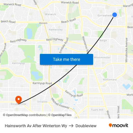Hainsworth Av After Winterton Wy to Doubleview map