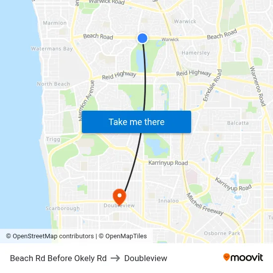 Beach Rd Before Okely Rd to Doubleview map