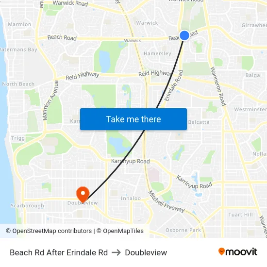 Beach Rd After Erindale Rd to Doubleview map