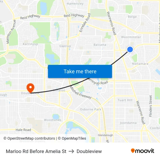 Marloo Rd Before Amelia St to Doubleview map