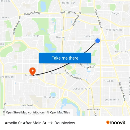 Amelia St After Main St to Doubleview map