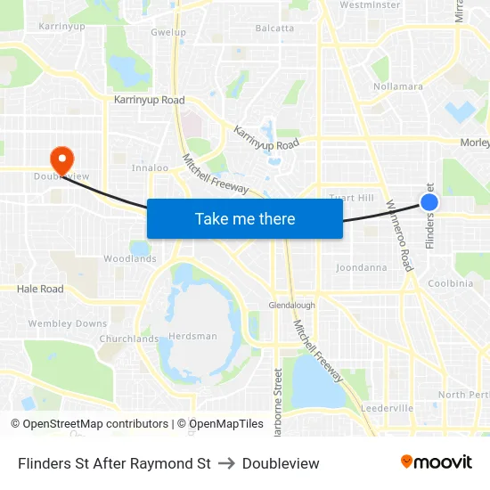 Flinders St After Raymond St to Doubleview map