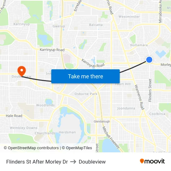 Flinders St After Morley Dr to Doubleview map