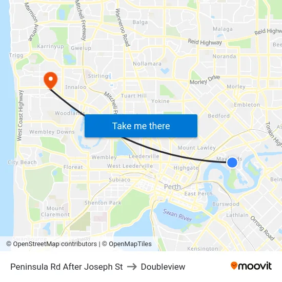 Peninsula Rd After Joseph St to Doubleview map