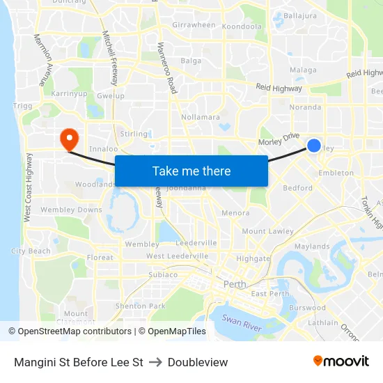 Mangini St Before Lee St to Doubleview map