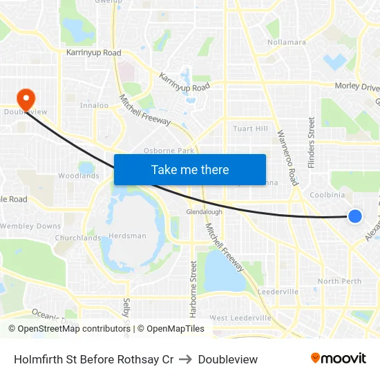 Holmfirth St Before Rothsay Cr to Doubleview map